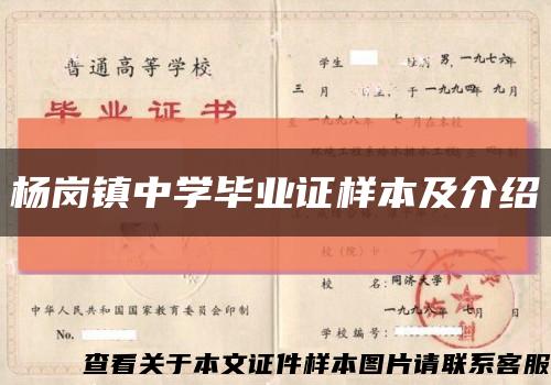 杨岗镇中学毕业证样本及介绍缩略图