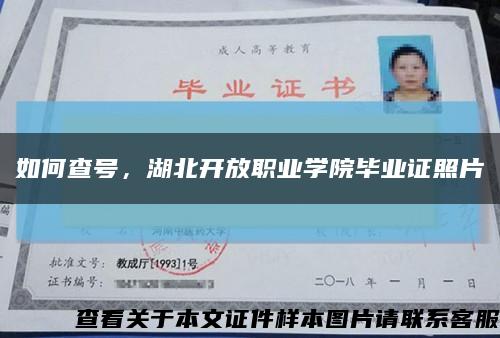 如何查号，湖北开放职业学院毕业证照片缩略图