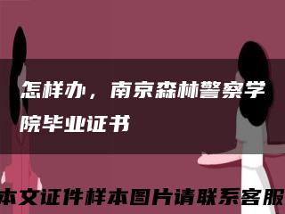 怎样办，南京森林警察学院毕业证书缩略图