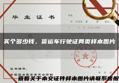 买个多少钱，货运车行驶证两页样本图片缩略图