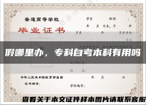 假哪里办，专科自考本科有用吗缩略图