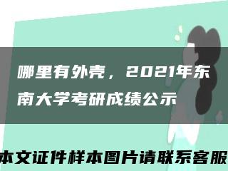 哪里有外壳，2021年东南大学考研成绩公示缩略图