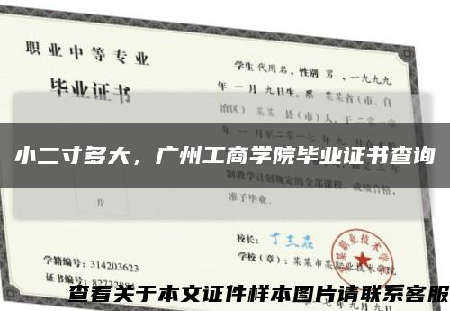 小二寸多大，广州工商学院毕业证书查询缩略图