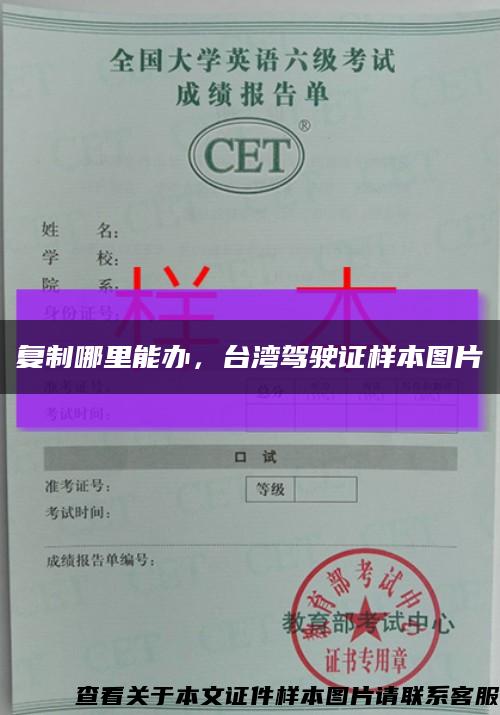 复制哪里能办，台湾驾驶证样本图片缩略图