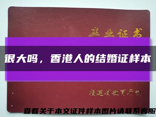 很大吗，香港人的结婚证样本缩略图