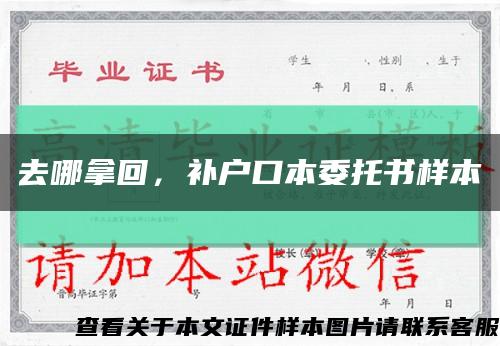 去哪拿回，补户口本委托书样本缩略图