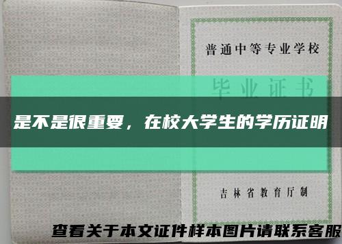 是不是很重要，在校大学生的学历证明缩略图
