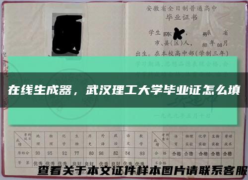 在线生成器，武汉理工大学毕业证怎么填缩略图