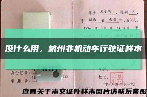 没什么用，杭州非机动车行驶证样本缩略图