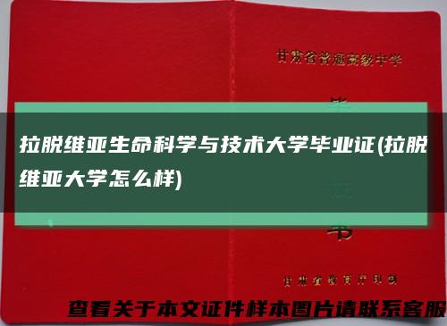 拉脱维亚生命科学与技术大学毕业证(拉脱维亚大学怎么样)缩略图