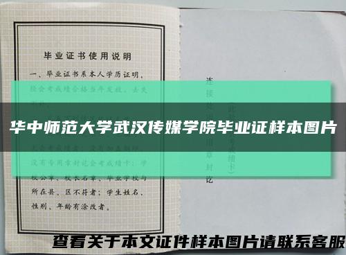 华中师范大学武汉传媒学院毕业证样本图片缩略图