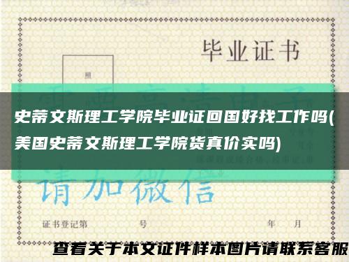 史蒂文斯理工学院毕业证回国好找工作吗(美国史蒂文斯理工学院货真价实吗)缩略图