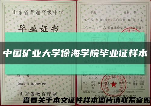 中国矿业大学徐海学院毕业证样本缩略图