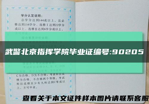 武警北京指挥学院毕业证编号:90205缩略图