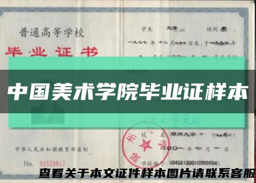 中国美术学院毕业证样本缩略图