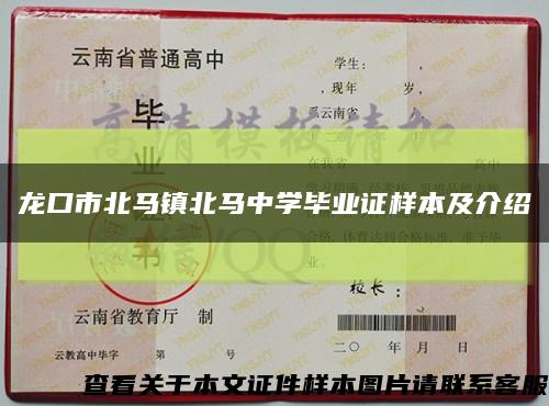 龙口市北马镇北马中学毕业证样本及介绍缩略图