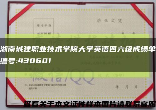 湖南城建职业技术学院大学英语四六级成绩单编号:430601缩略图