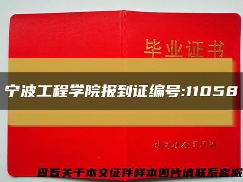 宁波工程学院报到证编号:11058缩略图