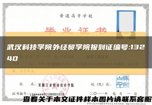 武汉科技学院外经贸学院报到证编号:13240缩略图
