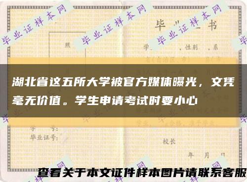 湖北省这五所大学被官方媒体曝光，文凭毫无价值。学生申请考试时要小心缩略图
