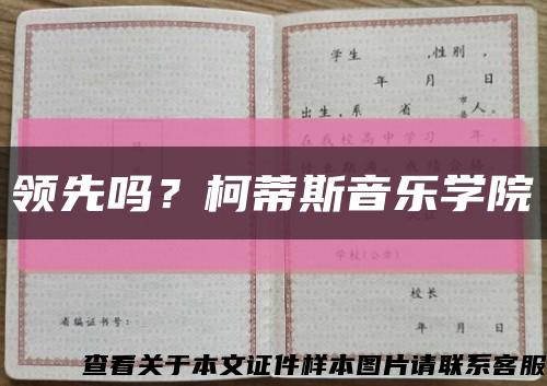 领先吗？柯蒂斯音乐学院缩略图