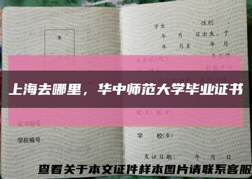 上海去哪里，华中师范大学毕业证书缩略图