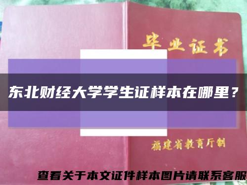 东北财经大学学生证样本在哪里？缩略图