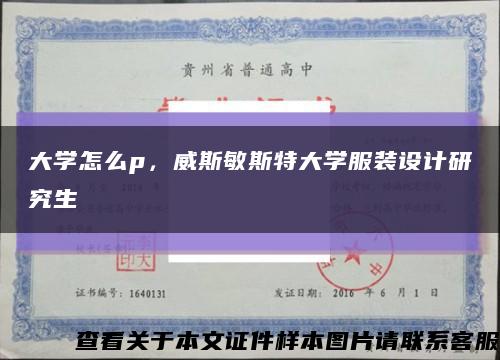 大学怎么p，威斯敏斯特大学服装设计研究生缩略图