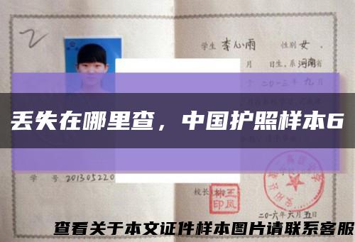 丢失在哪里查，中国护照样本6缩略图