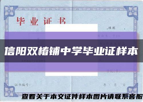 信阳双椿铺中学毕业证样本缩略图