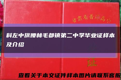 科左中旗腰林毛都镇第二中学毕业证样本及介绍缩略图