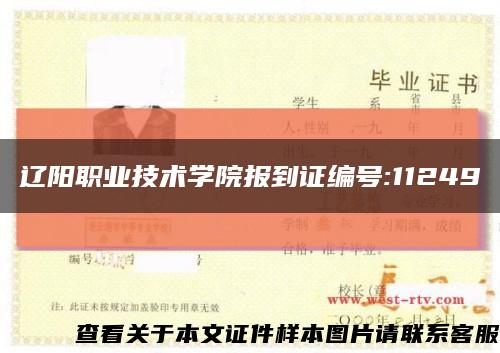 辽阳职业技术学院报到证编号:11249缩略图