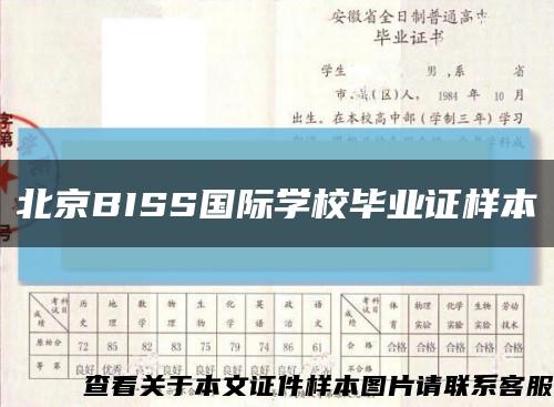 北京BISS国际学校毕业证样本缩略图