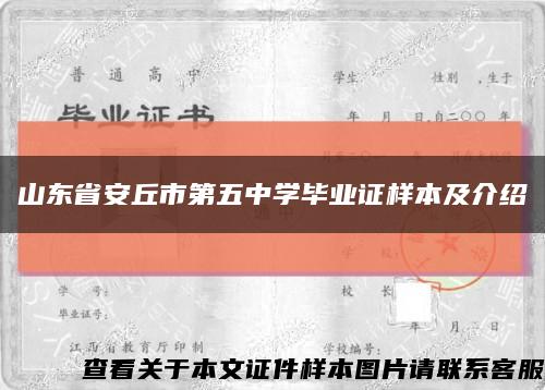 山东省安丘市第五中学毕业证样本及介绍缩略图