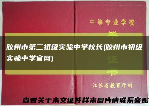 胶州市第二初级实验中学校长(胶州市初级实验中学官网)缩略图