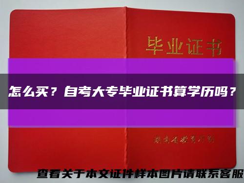 怎么买？自考大专毕业证书算学历吗？缩略图