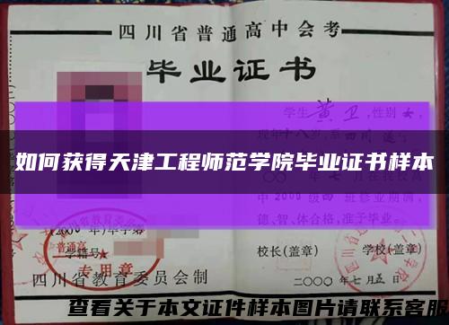 如何获得天津工程师范学院毕业证书样本缩略图