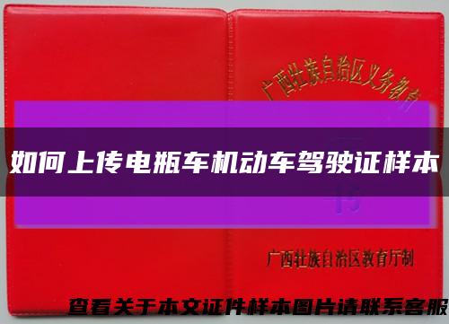 如何上传电瓶车机动车驾驶证样本缩略图