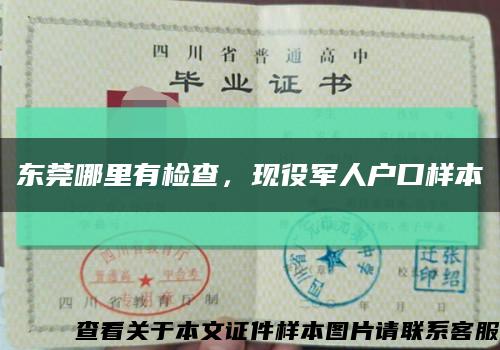 东莞哪里有检查，现役军人户口样本缩略图