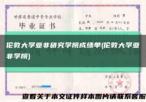 伦敦大学亚非研究学院成绩单(伦敦大学亚非学院)缩略图
