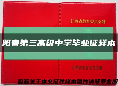 阳春第三高级中学毕业证样本缩略图