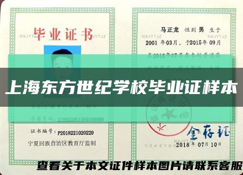 上海东方世纪学校毕业证样本缩略图