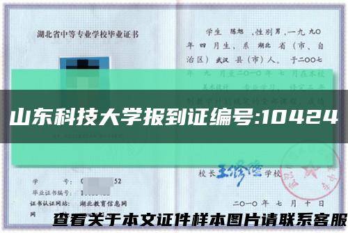山东科技大学报到证编号:10424缩略图