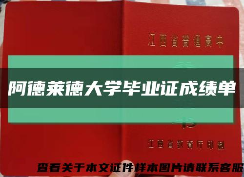 阿德莱德大学毕业证成绩单缩略图
