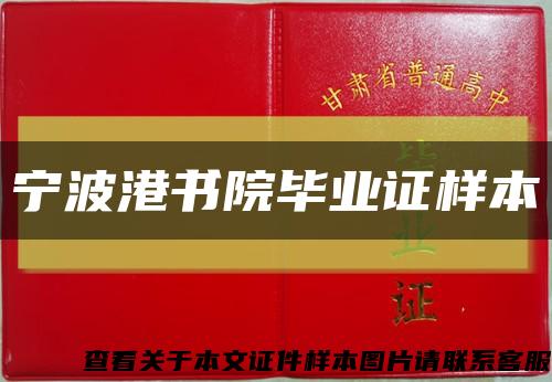 宁波港书院毕业证样本缩略图