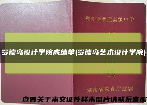 罗德岛设计学院成绩单(罗德岛艺术设计学院)缩略图