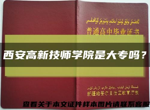 西安高新技师学院是大专吗？缩略图