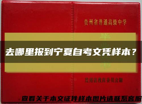 去哪里报到宁夏自考文凭样本？缩略图