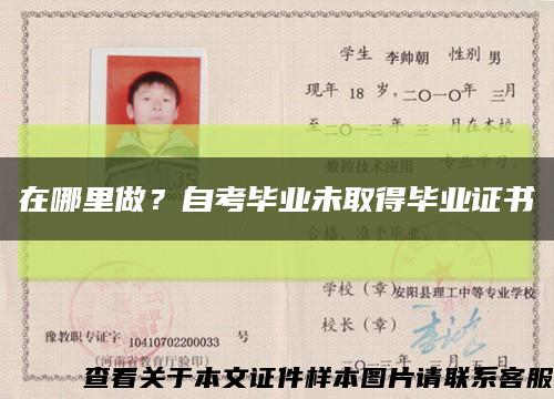 在哪里做？自考毕业未取得毕业证书缩略图