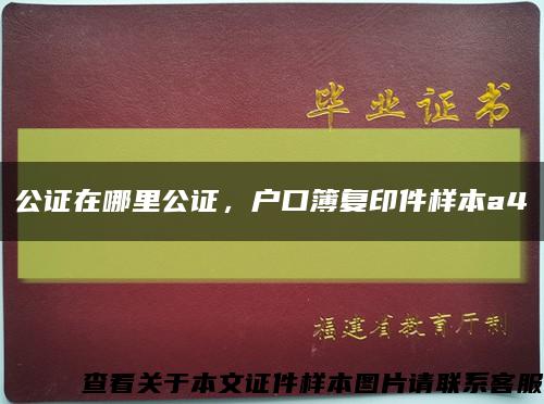 公证在哪里公证，户口簿复印件样本a4缩略图